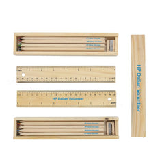 12 Piece Colour Pencil, Sharpener And Ruler Set In Box