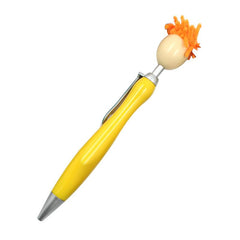 Ballpoint Pen With Smiling Puppet Head On Push Button