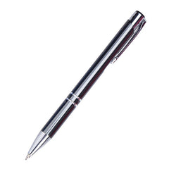 Push Button Ballpoint Pen With Silver Tip