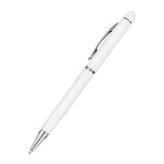 Metal Twist-Type Business Pen With Stylus And Silver Tip
