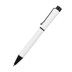 Twist-Type Stainless Steel Ballpoint Pen With Wire Clip