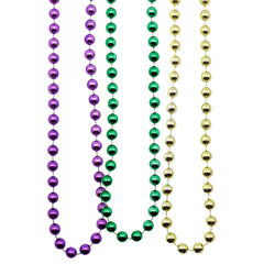 Beads - Mardi Gras Round 7.5mm Assortment 33" (144 PACK)