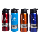 Stainless Steel Drinking Bottle With Thick Silver Strip