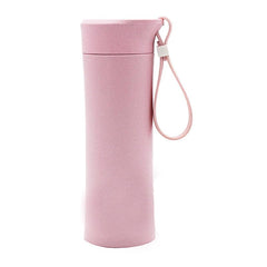 Wheat Fibre Drinking Bottle With Thick Rubber Strap