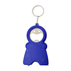 Smiling Man Keychain With Tape Measure, Led Light And Bottle Opener
