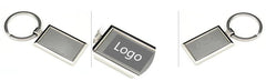 Metal Keychain With Rectangle Design