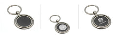 Round Zinc Alloy Keychain With Rotating Plate