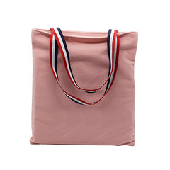 Zippered Flannel Bag With Colourful Straps
