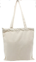 Zippered Canvas Tote Bag With Carrying Straps