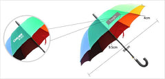 Non-Collapsible Rainbow Coloured Umbrella With Foam Rubber Handle