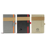 Business Notebook With Pu Leather Cover And Coloured Elastic Band Closure