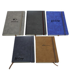 Business Paperback Notebook With Pu Leather Cover And Elastic Band Closure