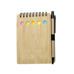 Notepad Set With Spiral-Bound Bamboo Cover