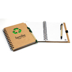 Notebook With Recycling Symbol On Kraft Paper Cover