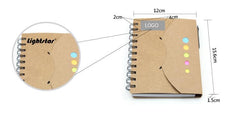 Notebook With Kraft Paper Cover And Curved Flap Closure
