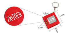 Square Keychain With Spirit Level And Retractable Tape Measure