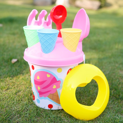 1607TA Monconser Beach Toys Beach Bucket Barbie Doll Bucket Ice Cream Bucket Playing with Water and Bathing Environmentally Friendly Thickened