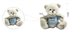 20cm Teddy Bear Plush Toy With Knitted Scarf