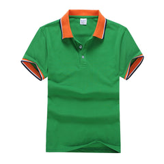 Short-Sleeved Polo Shirt With Collar And Sleeve Edge In Contrasting Colour
