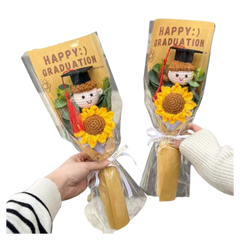 Crochet Graduation Sunflower Bouquet