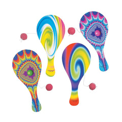 Paddle Ball - Psychedelic Tie-Dyed 9" (DZ)
