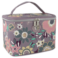 Vegan Leather Cosmetic Travel Case - Floral Print