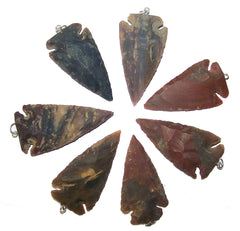 *LARGE* 2- 3 INCH ARROWHEAD PENDANTS WITH BAIL & JUMP RING (Sold by the piece or dozen)