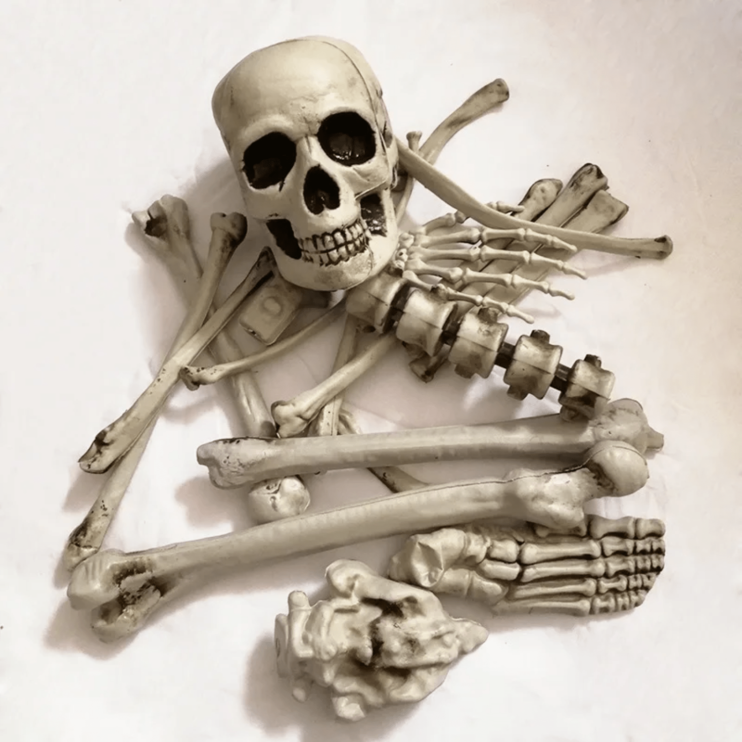 1707BA Halloween Skull Skeleton Bar Secret Room Escape Terror Decoration Props Simulated Human Skeleton Set Loose Bones Party Creepy - WHOLESALE USA SUPPLY