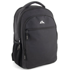 18-inch Bulk Rubberized Soft Touch Backpack w Laptop Sleeve - Black