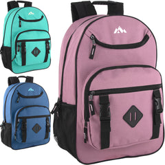 18-Inch Bulk Double Buckle Backpack with Laptop Section - 3 Girls Colors