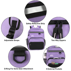 17-Inch Bulk Rugged Multi-Pocket Backpack - Girls