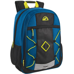 18-Inch Bulk Double Vertical Bungee Backpack with Laptop Section - Blue
