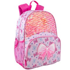 17-Inch Bulk Children's Pink Bow Theme Backpack