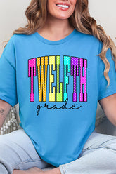 School Color Pop: Daycare To Twelfth Grade Short Sleeve Relaxed Fit T-Shirt *Choose Your Grade