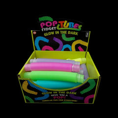 9" Glow In The Dark Pop Fidget Tube 24/Display