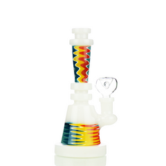 7" Reversal Sticker Water Pipe Color Tube Glass and 14mm Male Bowl