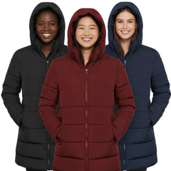 Women's Winter Hooded Puffer Coat - 3 Colors