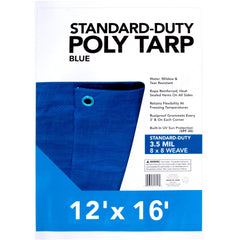 Blue Poly Tarps - 12 x 16 Feet