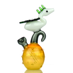 10" Peacock Art Water Pipe Bong Bowl Attached