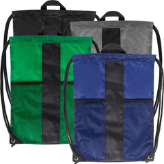 18" Dual Mesh Pocket Drawstring Backpack - 4 Colors
