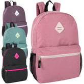 19-Inch Bulk Lash Tab Backpack w Side Mesh Pockets - Girls Colors
