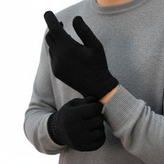 Adult Winter Knit Gloves - Black