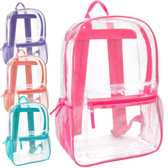 17-Inch Bulk Classic Clear Backpack - Girls Colors
