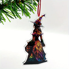1707BA 1pc/2pcs Sparkling Acrylic Witch Decor - Enchanting Hanging Pillows for Halloween & Christmas - Versatile Home, Room, Bedroom, & Living Room Decor - Festive Atmosphere Creator (Cushion Not Included)