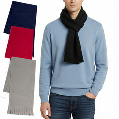 Adult Fleece Scarves 60" x 8" with Fringe - Assorted Colors