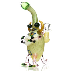 8" Four Eyes Monster Bong with Marble Glass Art and 14mm Male Bowl