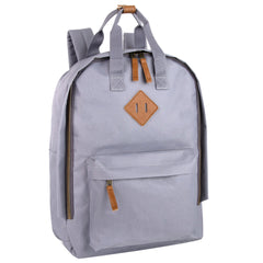 Collegiate Double Handle Backpack with Laptop Sleeve -Silver