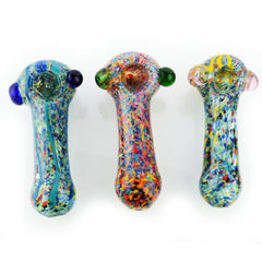 4.5" Colorful Frit Art Glass Hand Pipe