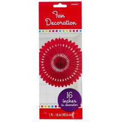 Red Paper Fan Decoration 16" (EACH)