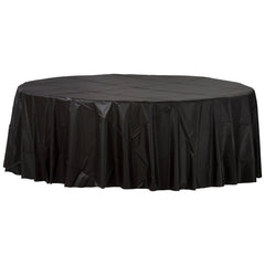 Plastic Table Cover - Round Black 84" (EACH)